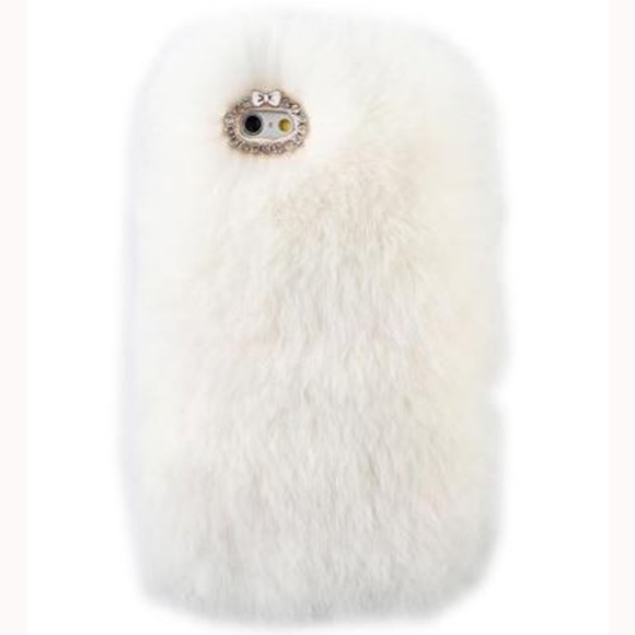 iPHONE 4/5 White Faux Fur Luxury Cellphone Case